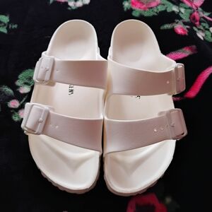 Birkenstock Arizona Essentials Eva Double Strap Sandals • Size 38/7.5-8 • WHITE